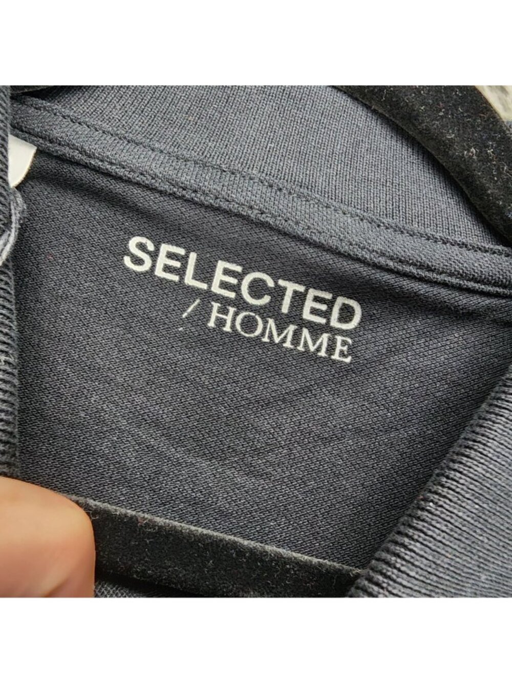 Selected Homme Shirt Mens Small Black Long Sleeve 1/4 Button Polo *NWT* - Picture 4 of 12